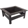 Pure Garden 5-Pc Square Fire Pit Table Set, Black 50-107